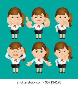 Cute Set - Set of businesswoman character