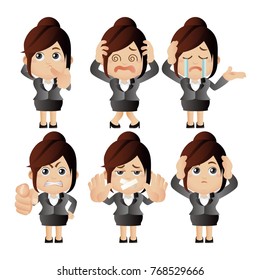 Cute Set - Set of businesswoman character