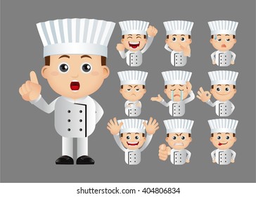 Set Cook Character Emoticons Cook Avatars Stock Vector (Royalty Free ...