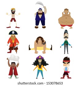 cute set of children pirates