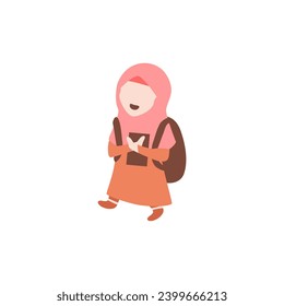 cute set of children's Islamic clothes portrait