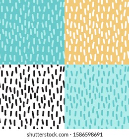 Cute set of choldish Scandinavian collection seamless pattern background with hand drawn textures and elements in neutral colors for your decoration