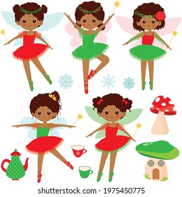 Cute set of christmas fairy clipart