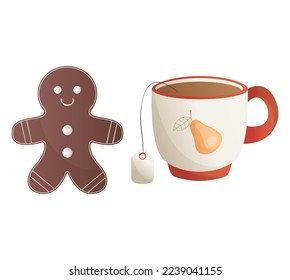 cute set with cozy things for a cozy tea party and reading