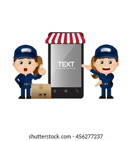 Cute Set - Set of delivery person