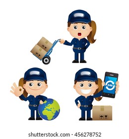 Cute Set - Set of delivery person
