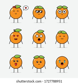 Cute set design of orange illustration 