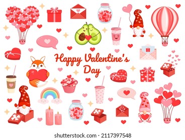 Valentine Day Signs Elements Collection Flat Stock Vector (Royalty Free)  561725224, Shutterstock