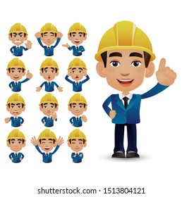 Cute Set - Set of engineer with different emotion