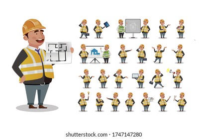 Cute Set - Set of engineer with different emotion