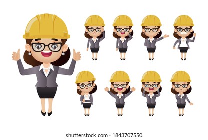 Cute Set - Set of engineer with different emotion