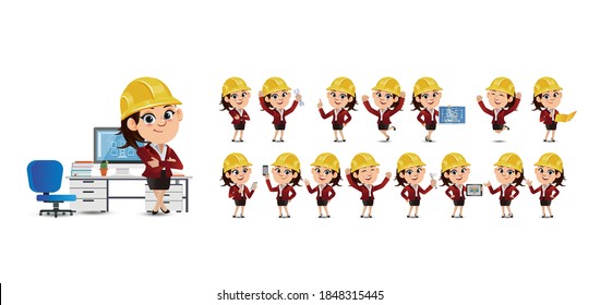 Cute Set - Set of engineer with different emotion