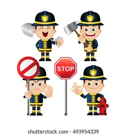 Cute Set - Set of firefighter