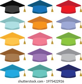 Cute Set Of Graduation Cap Clipart