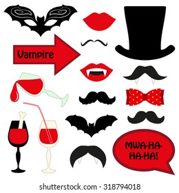 Cute set of halloween vampire photo booth props! Grab a prop and strike a pose!