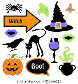 Cute set of Halloween witch photo booth props! Grab a prop and strike a pose!