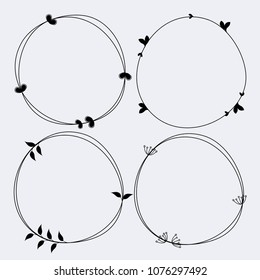 Cute set of hand drawn frames vector