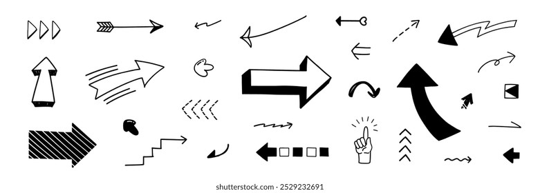 Cute set of hand-drawn arrows