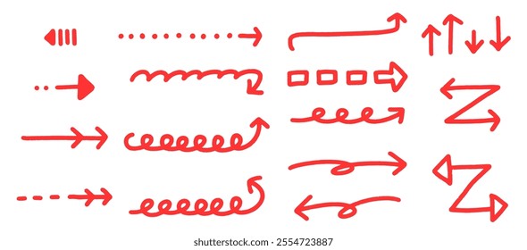 Cute set of hand-drawn arrows