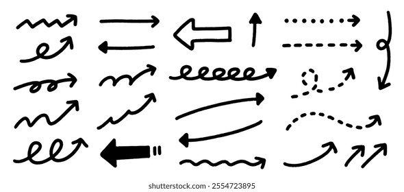 Cute set of hand-drawn arrows