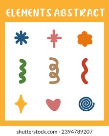 Cute set of hand-drawn colorful sticker journal label collections vector printable
