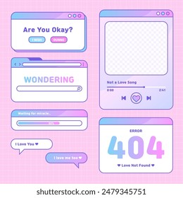 cute set of interface template vector design