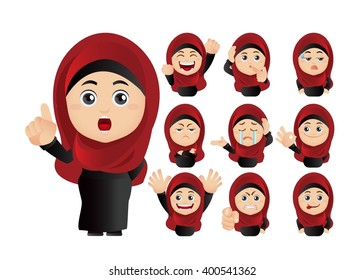 Cute Set of Islamic woman