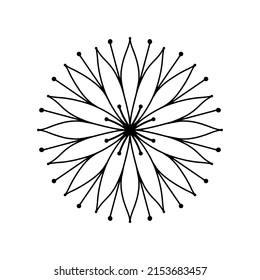 Cute set of isolated single flowers elements in doodle style for different types of decoration, postcards, stickers. 