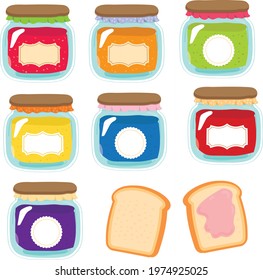 Cute set of jam jar clipart