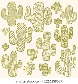 Cute set with linear cacti.