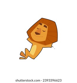 cute set of lion poses with outline animal