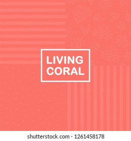 Cute set of living coral patterns. Abstract seamless geometric pattern on textured background. Suitable for wallpaper, textile, invitation, greeting card, web page, ceramic tile, background