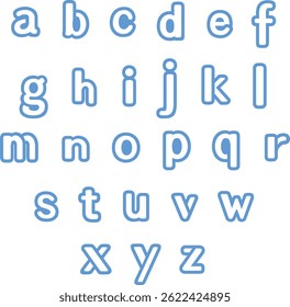 Um bonito conjunto de letras minúsculas no alfabeto Inglês