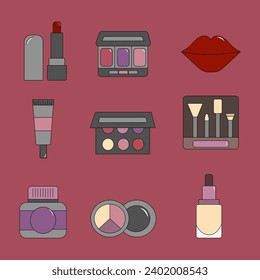 Cute set of makeup items