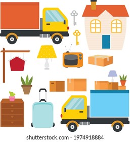 Cute set of moving clipart