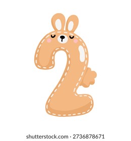 A cute set of numbers from 1 to 9 in the shape of animals, done in a playful doodle style. This flat vector illustration features delicate colors. Perfect for children's designs, birthdays, educational, and holiday projects.