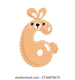A cute set of numbers from 1 to 9 in the shape of animals, done in a playful doodle style. This flat vector illustration features delicate colors. Perfect for children's designs, birthdays, educational, and holiday projects.
