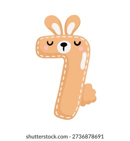 A cute set of numbers from 1 to 9 in the shape of animals, done in a playful doodle style. This flat vector illustration features delicate colors. Perfect for children's designs, birthdays, educational, and holiday projects.