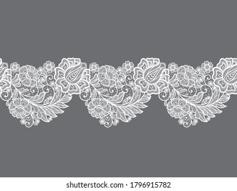 Cute set of seamless floral lace borders.