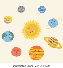 cute set of solar system