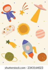 cute set of space elements