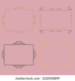 Cute set of square vignettes.Vector illustration for your design, banners, postcards.In vintage style