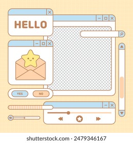 cute set of cute star interface template vector design	