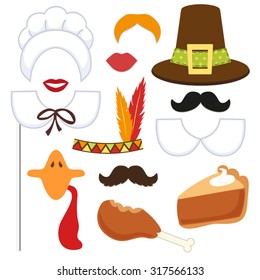 Cute set of Thanksgiving photo booth props! Grab a prop and strike a pose!