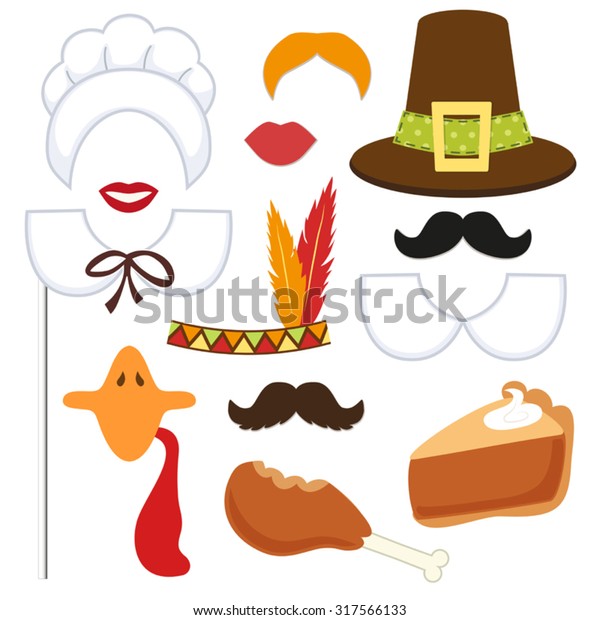 Cute set of Thanksgiving photo booth props! Grab a\
prop and strike a pose!