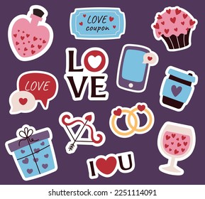 A cute set of Valentine's Day stickers. 