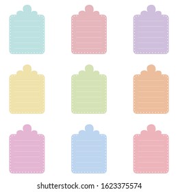 Cute set of vector illustrated tags in pastel colors.