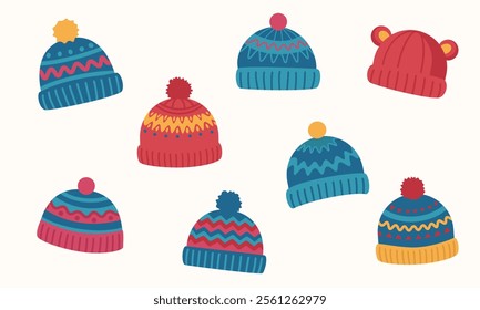 A cute set of winter children's hats.