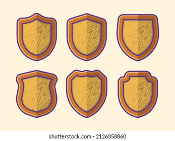 Cute set of wooden shields