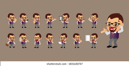 Cute Set-businessperson with different poses